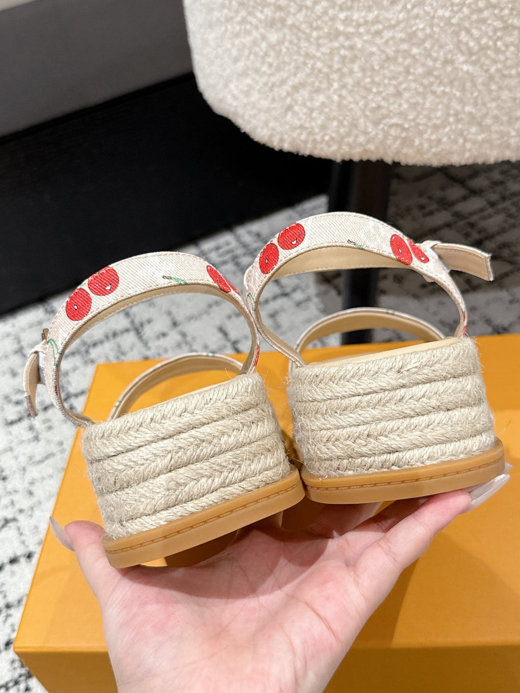LOUIS VUITTON LV PLATFORM ESPADRILLE SANDALS 25S IN NUDE DENIM