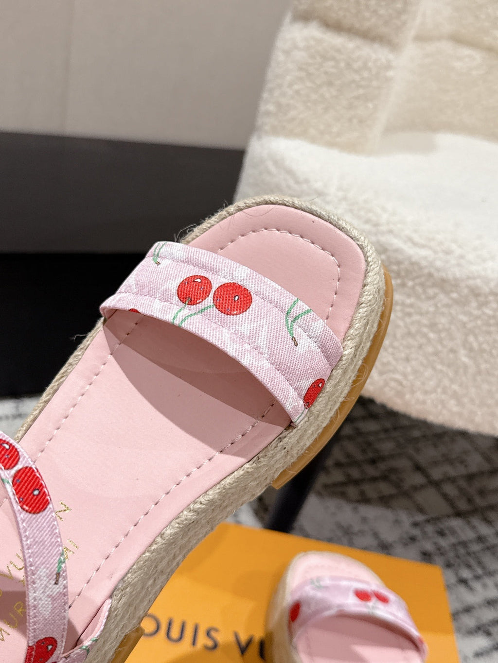 LOUIS VUITTON LV PLATFORM ESPADRILLE SANDALS 25S IN LIGHT PINK DENIM