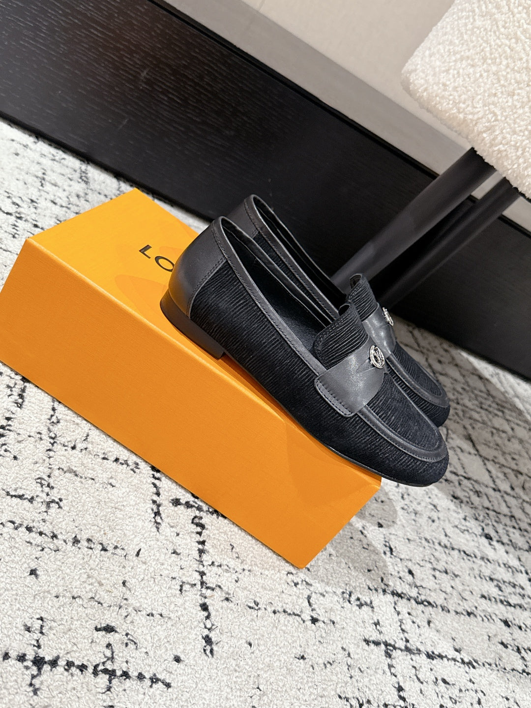 LOUIS VUITTON LV LOAFER 25S IN BLACK SUEDE AND CALFSKIN