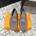 LOUIS VUITTON LV LOAFER 25S IN DUSTY ROSE BROWN SUEDE AND CALFSKIN