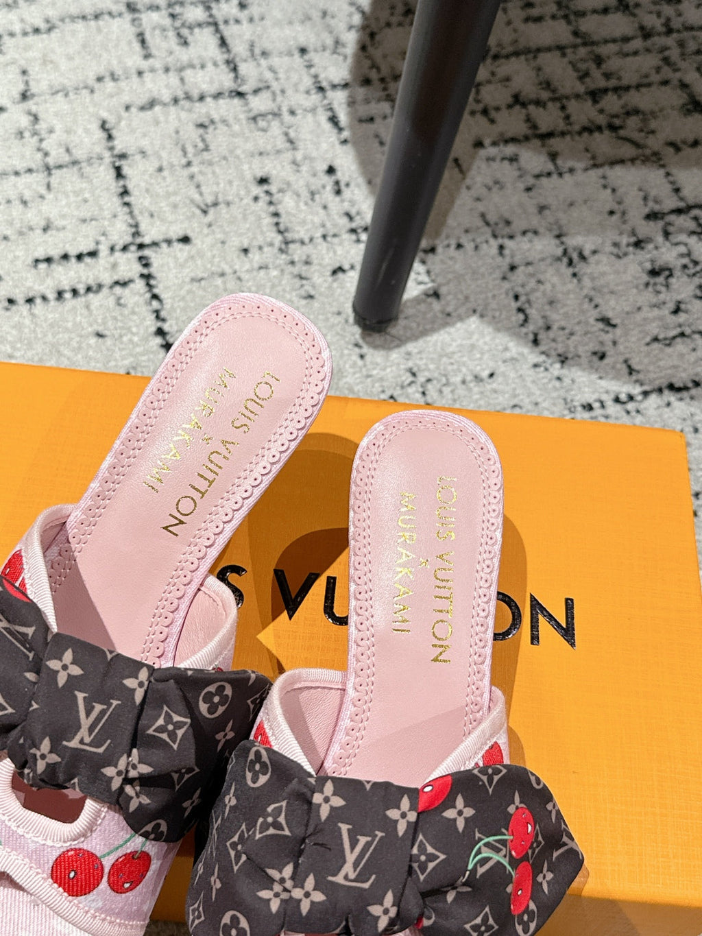 LOUIS VUITTON LV CHERRY HIGH HEELS 25S IN LIGHT PINK DENIM WITH BOW STYLE 4