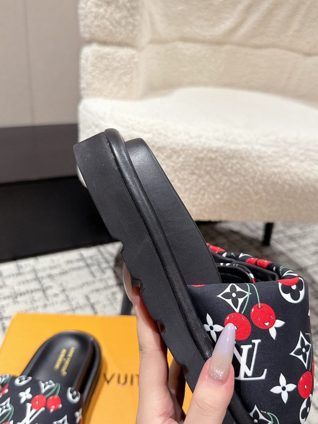 LOUIS VUITTON LV MIAMI-STYLE SANDALS 25S IN BLACK FABRIC AND CALFSKIN