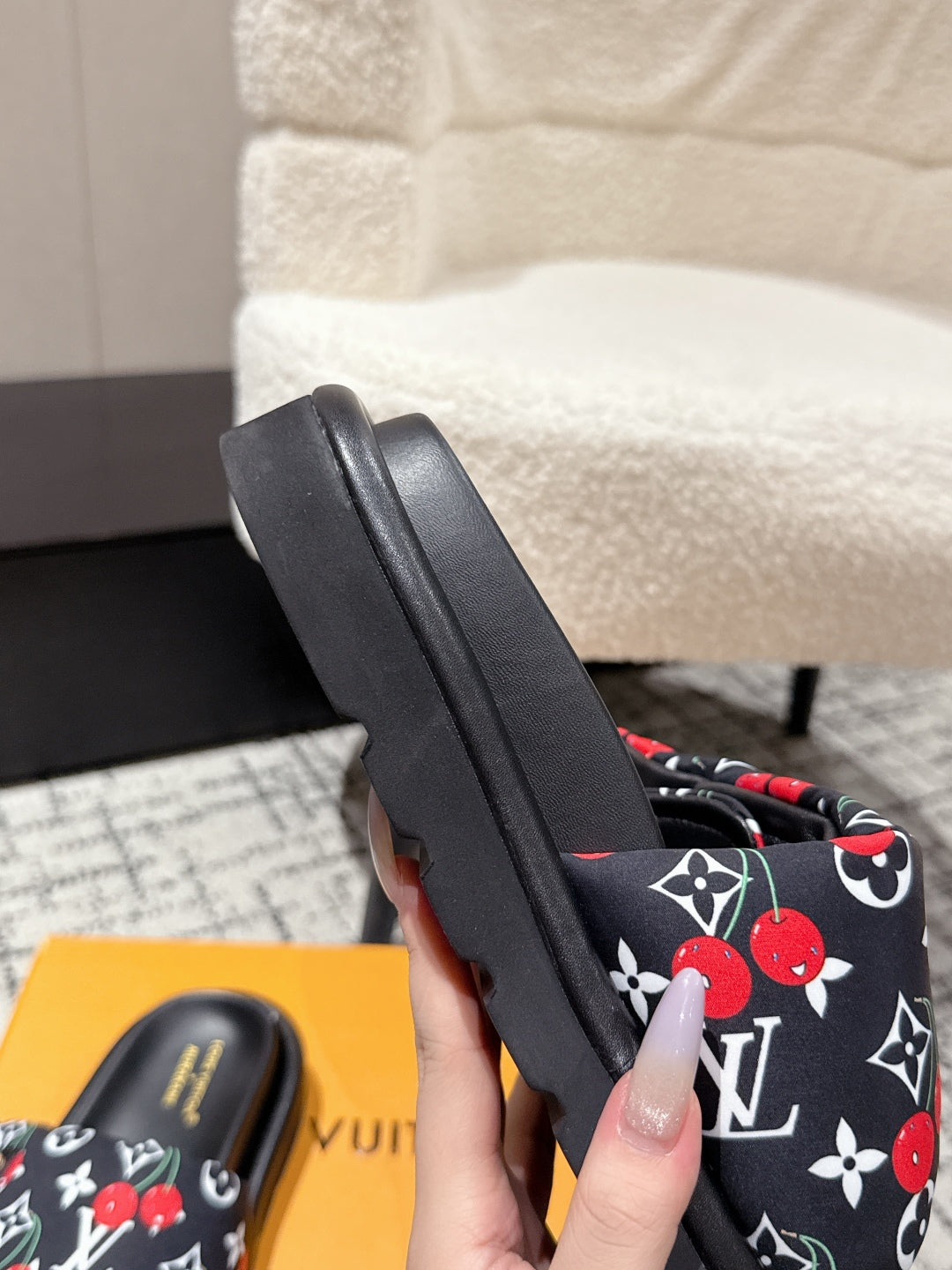 LOUIS VUITTON LV MIAMI-STYLE SANDALS 25S IN BLACK FABRIC AND CALFSKIN
