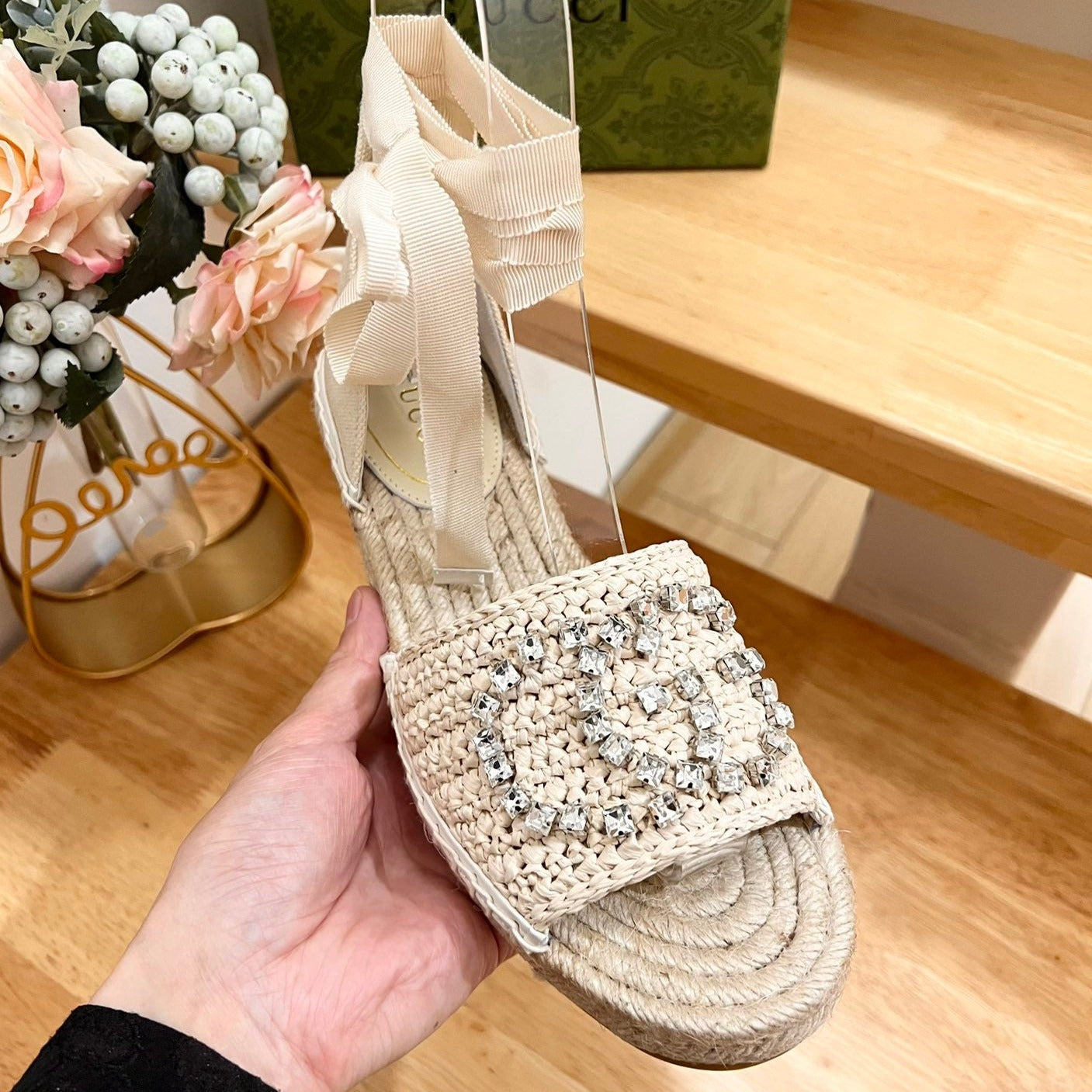 GUCCI Women High Sandal Shoes Beige