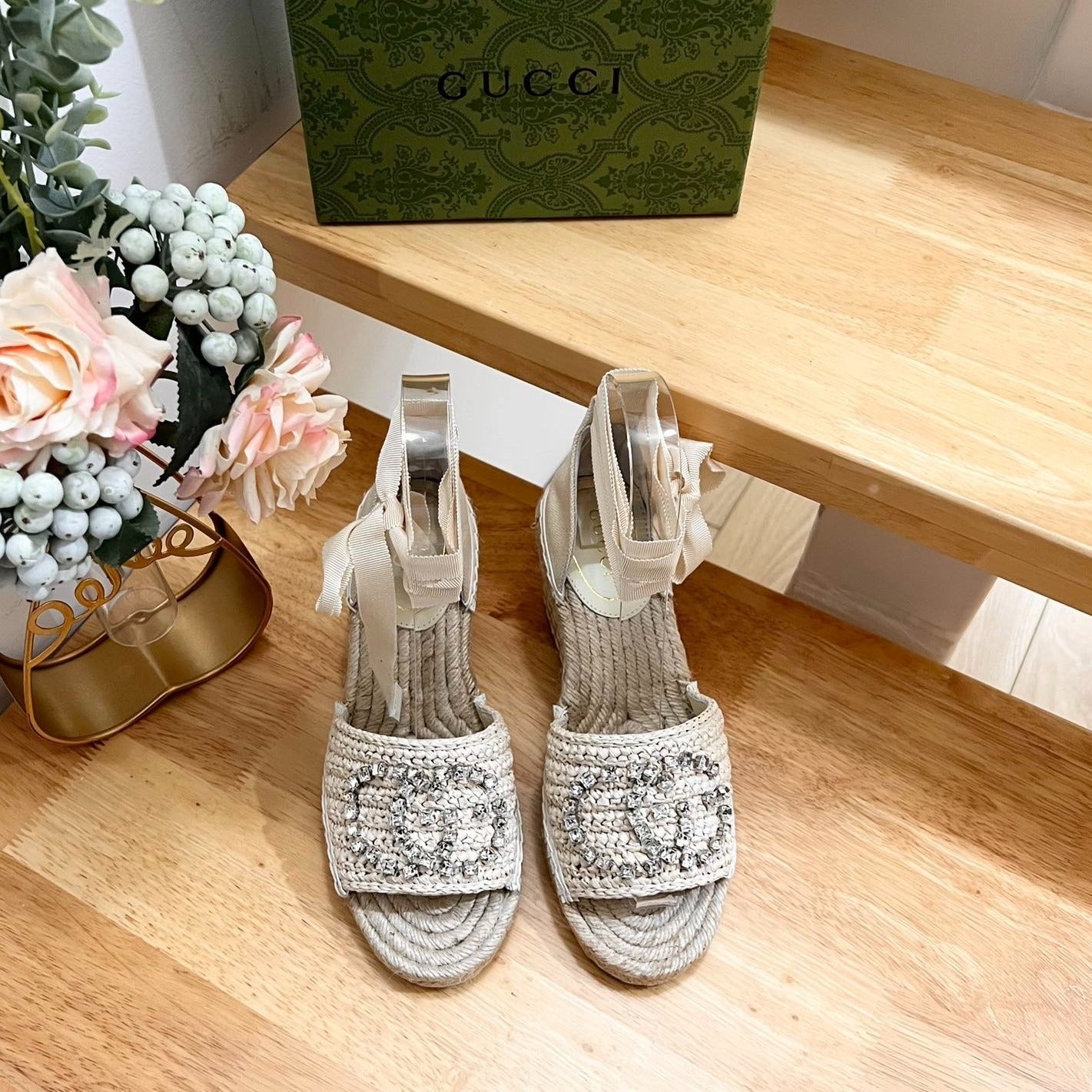 GUCCI Women High Sandal Shoes Beige