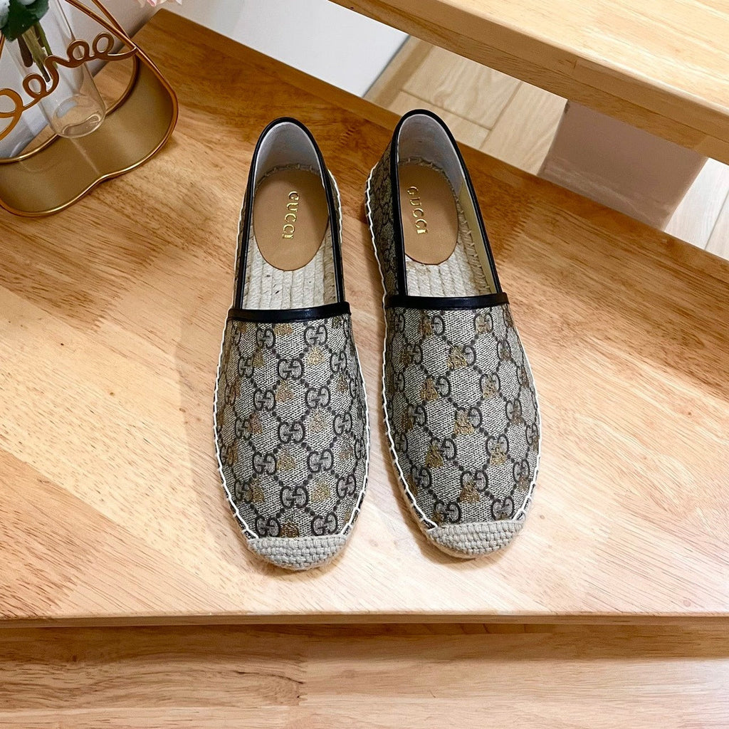 GUCCI Supreme Flat Shoes Brown Caro