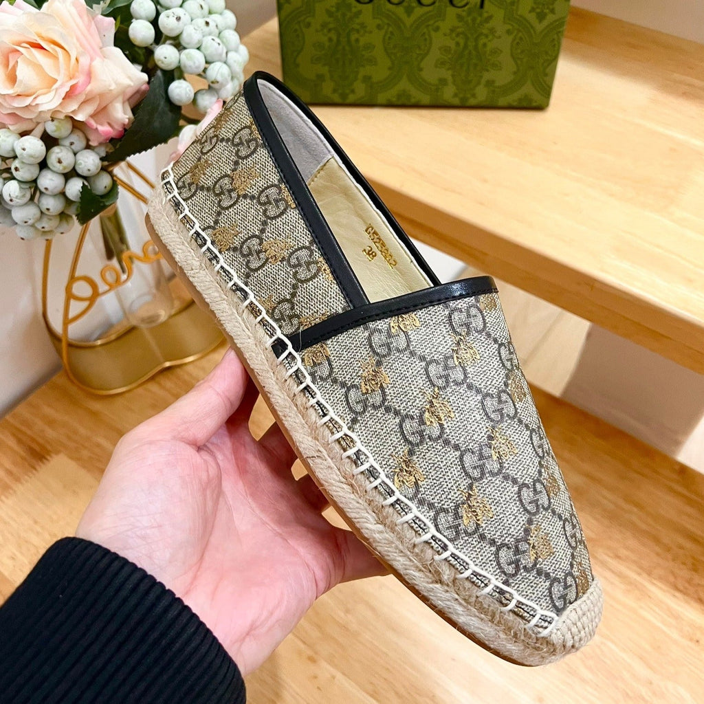 GUCCI Supreme Flat Shoes Brown Caro