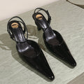 LOUIS VUITTON AIMÉE HIGH 8 CM SLINGBACK PUMPS IN BLACK PATENT CALFSKIN