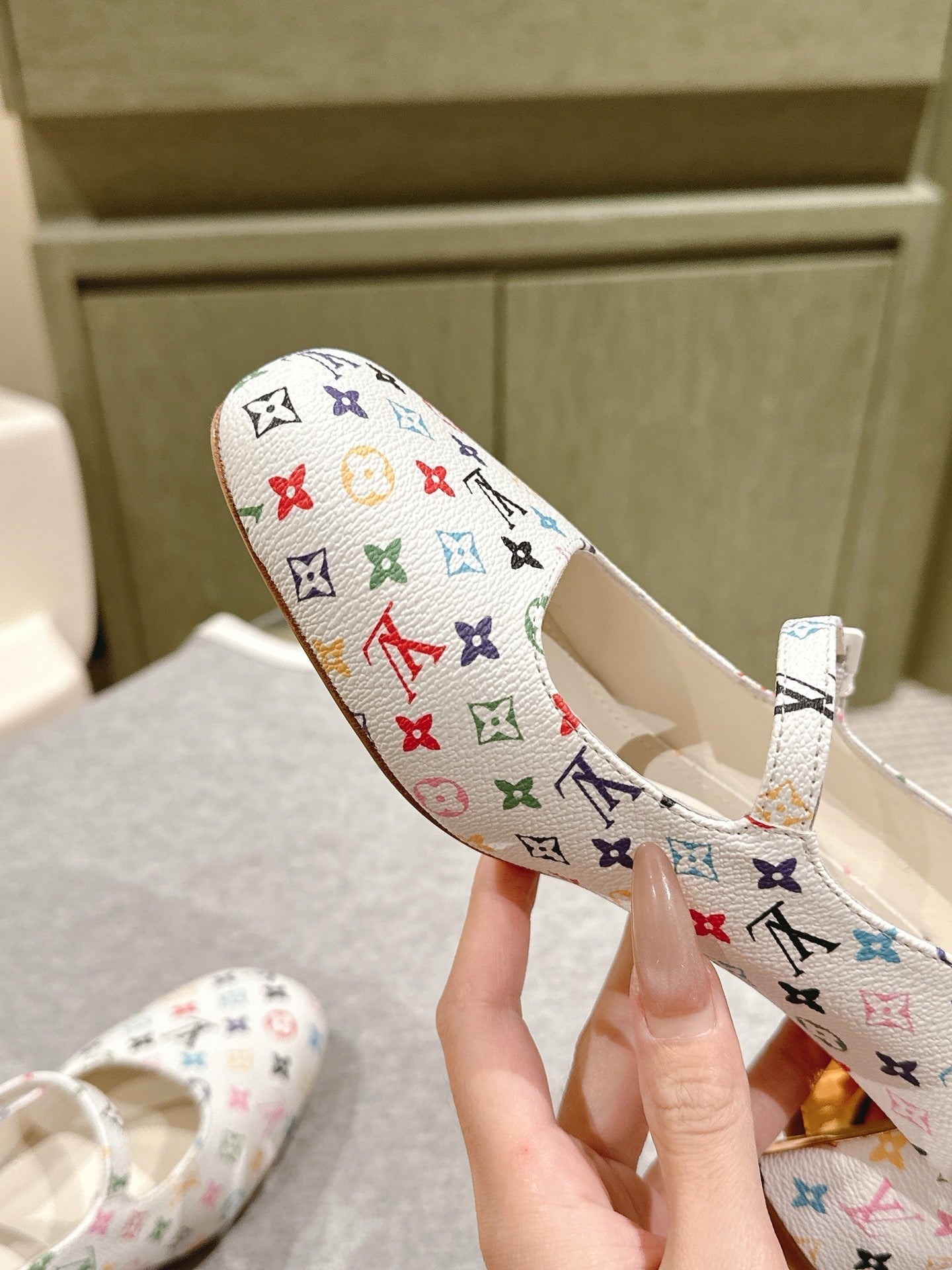 LOUIS VUITTON SWING HIGH MARY JANE 55 MM IN WHITE MONOGRAM CALFSKIN