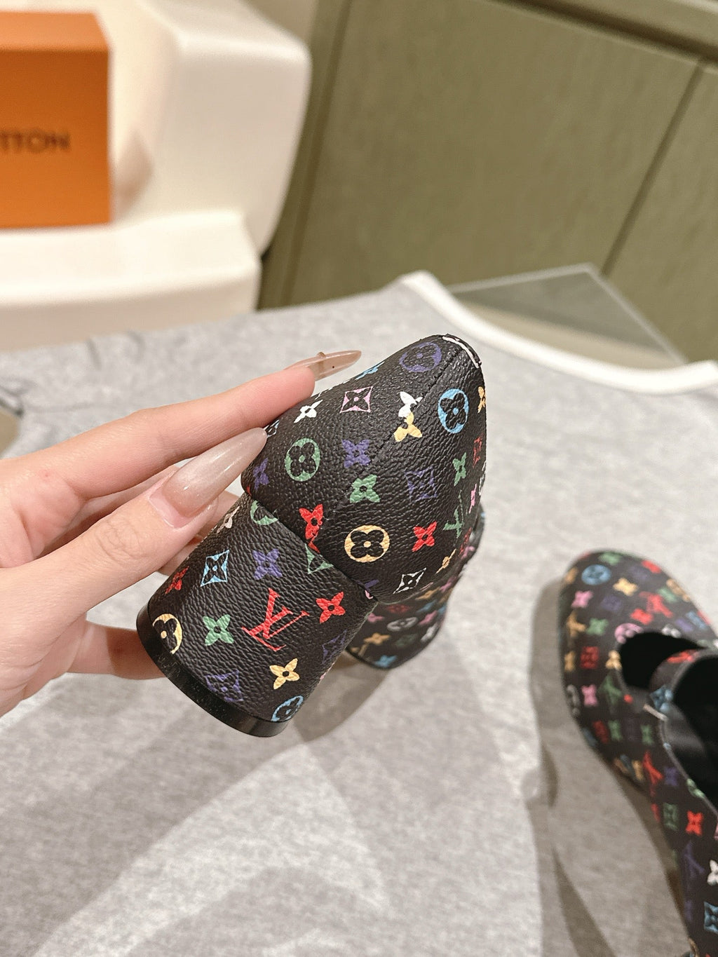 LOUIS VUITTON SWING HIGH MARY JANE 55 MM IN BLACK MONOGRAM CALFSKIN