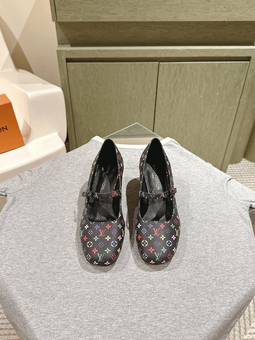 LOUIS VUITTON SWING HIGH MARY JANE 55 MM IN BLACK MONOGRAM CALFSKIN