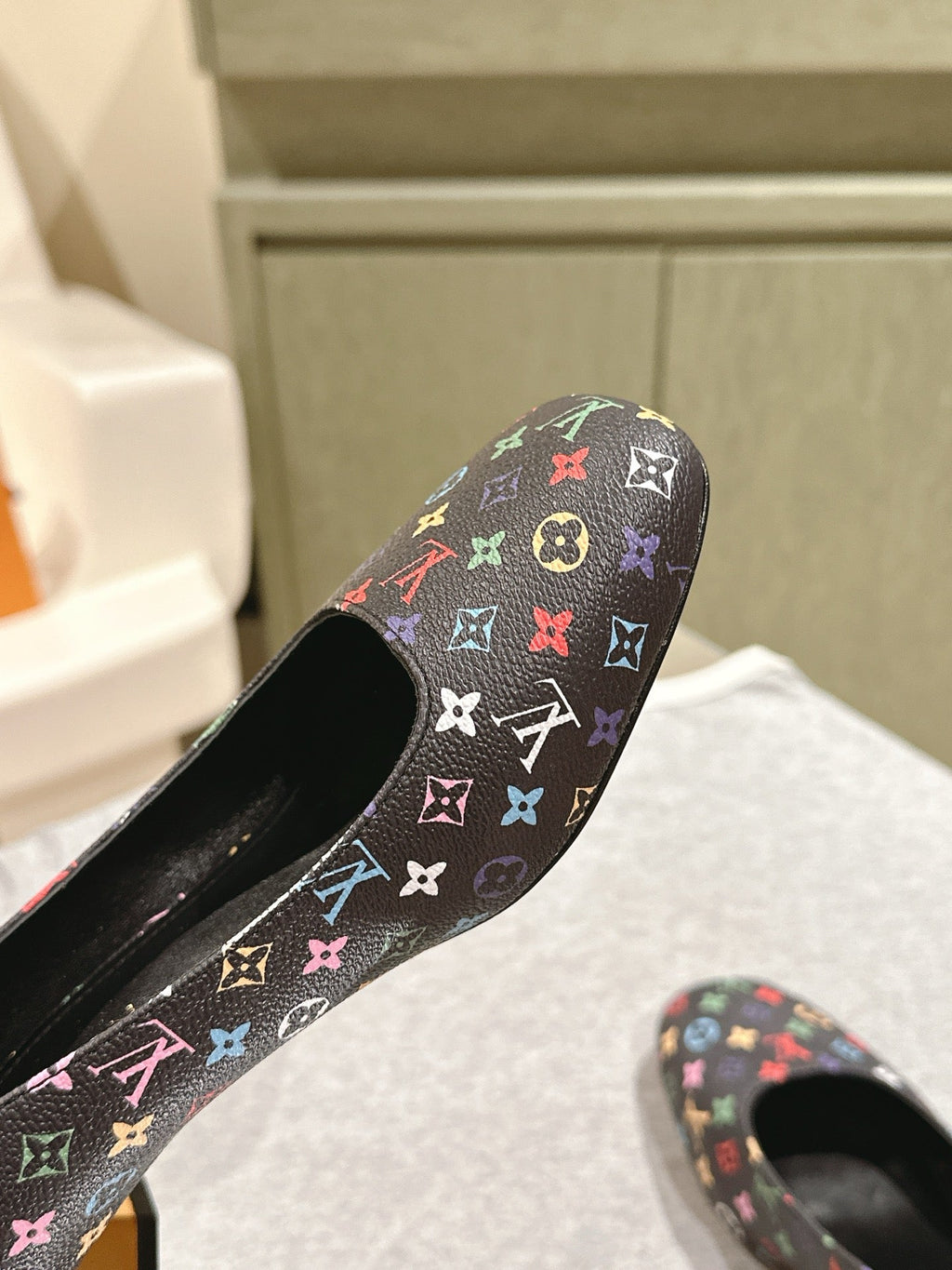 LOUIS VUITTON SWING HIGH PUMP 55 MM IN BLACK MONOGRAM CALFSKIN