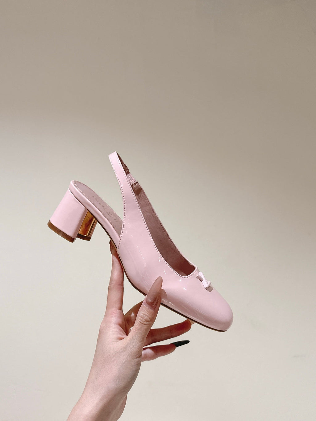 LOUIS VUITTON SWING SLINGBACK PUMP 55 MM IN PEACH PINK CALFSKIN