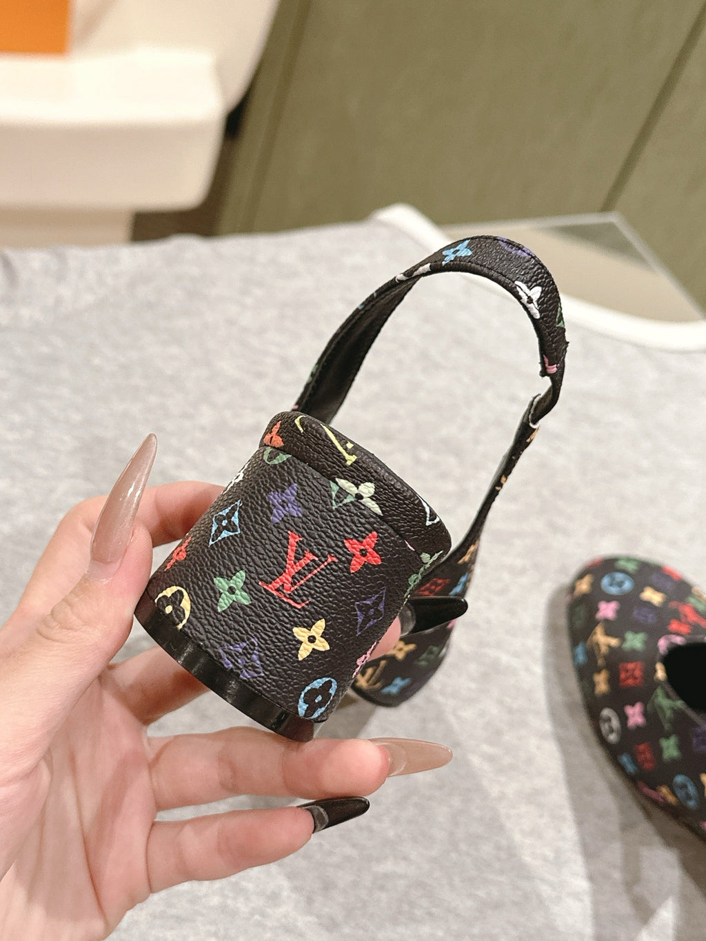 LOUIS VUITTON SWING SLINGBACK PUMP 55 MM IN BLACK MONOGRAM CALFSKIN