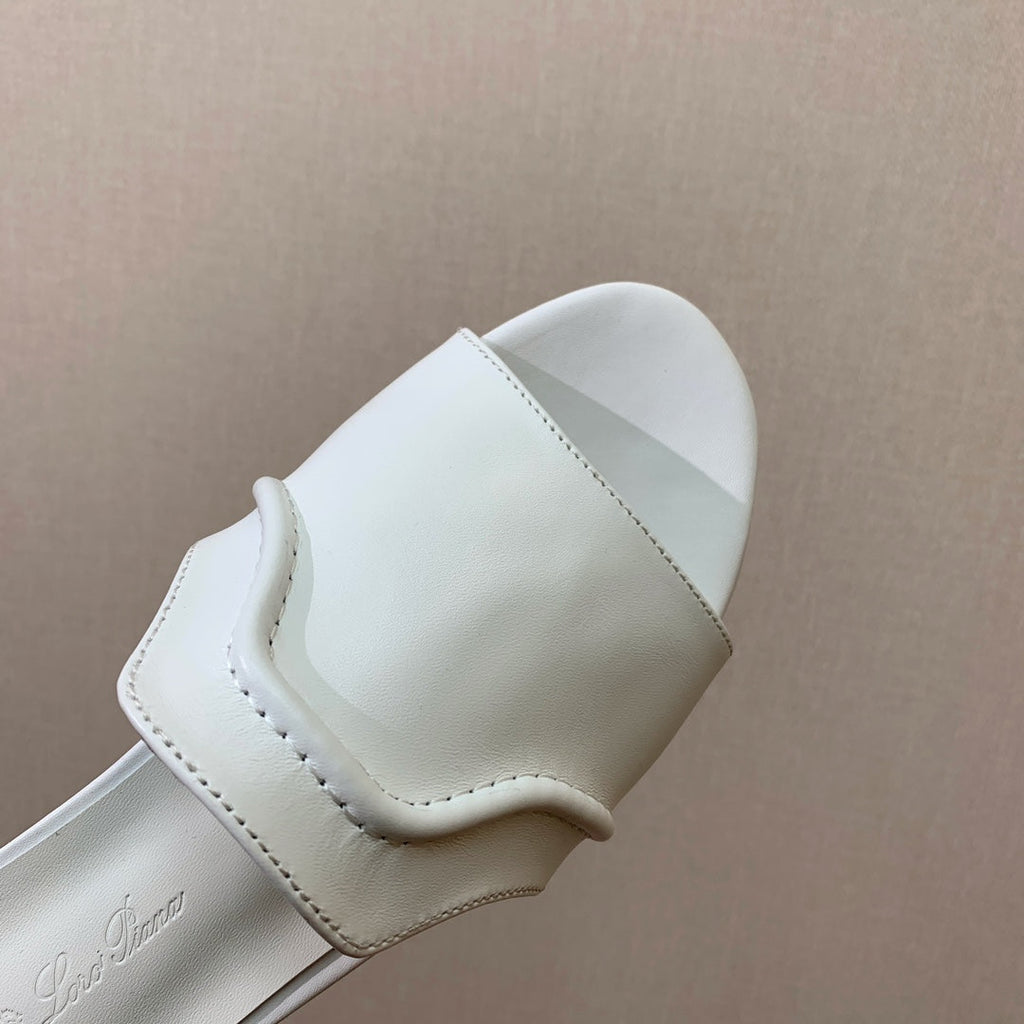 LP HIGHT TOP FLAT SLIPPERS WHITE CALFSKIN