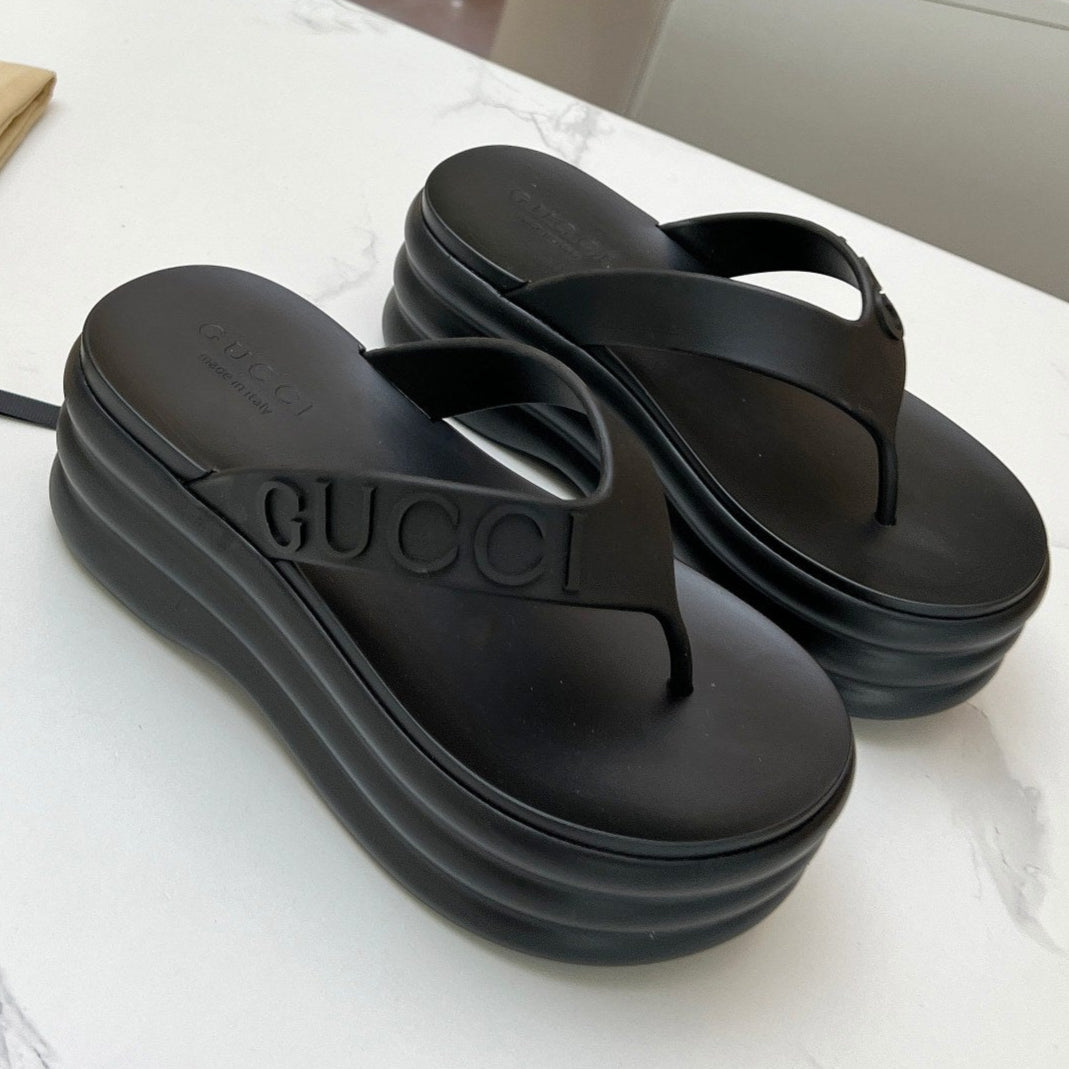 GUCCI THONG PLATFORM 5 CM IN BLACK IMPORTED TPU