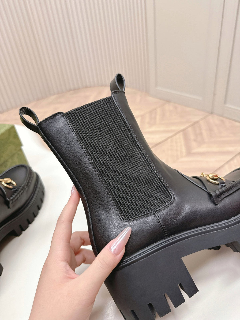 GUCCI MARTIN HORSEBIT BOOTS IN BLACK IMPORTED CALFSKIN
