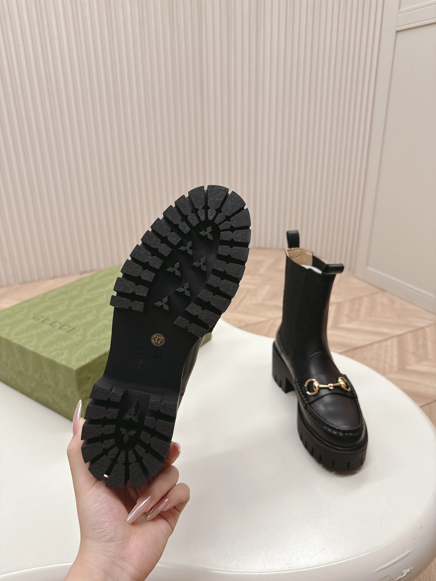 GUCCI MARTIN HORSEBIT BOOTS IN BLACK IMPORTED CALFSKIN