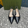 GUCCI SIGNORIA 45 SLINGBACK PUMP BLACK CALFSKIN