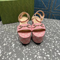 GUCCI HORSEBIT FLATFORM SANDAL LIGHT PINK CALFSKIN