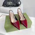 GUCCI SIGNORIA 45 SLINGBACK PUMP BLOOD LAMBSKIN