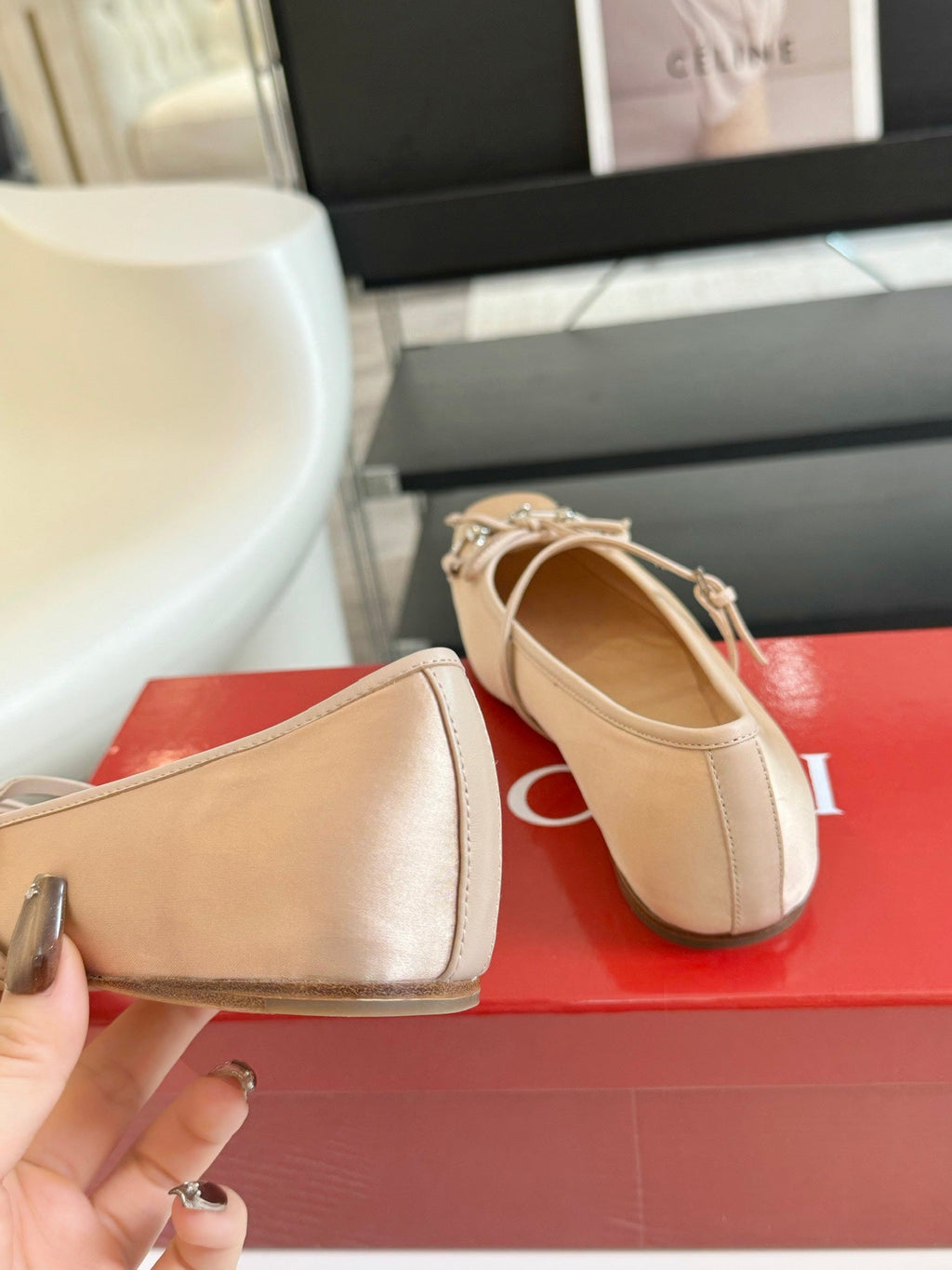 GUCCI BALLET FLAT CREAM SILK