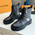 LOUIS VUITTON LV WOMEN'S BEAUBOURG ANKLE BOOT IN BLACK CALFSKIN