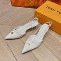 LOUIS VUITTON LV LOW HEEL SLINGBACK WHITE