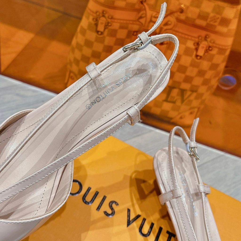 LOUIS VUITTON LV LOW HEEL SLINGBACK BEIGE
