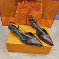LOUIS VUITTON LV LOW HEEL SLINGBACK MONOGRAM CANVAS