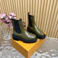 LOUIS VUITTON BOTTINE LV BEAUBOURG IN ARMY GREEN GLOSSY CALFSKIN