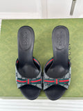 GUCCI Vintage High Heel Slippers Black