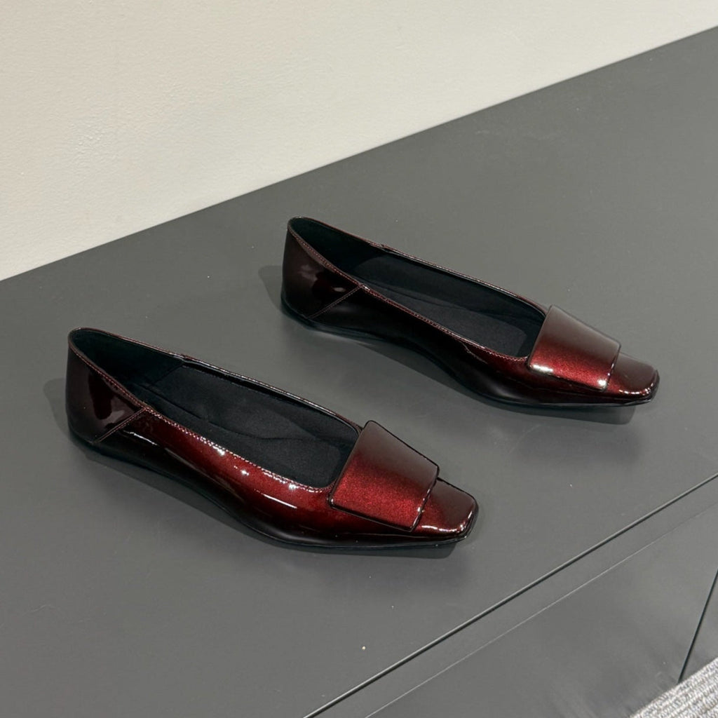 LOUIS VUITTON BALLERINA FLATS IN MAHAGANY RED PATENT CALFSKIN