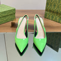 GUCCI SIGNORIA SLINGBACK PUMP SHAMROCK LAMBSKIN