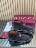 GUCCI HORSEBIT LOAFERS IN DARK PURPLE SUEDE