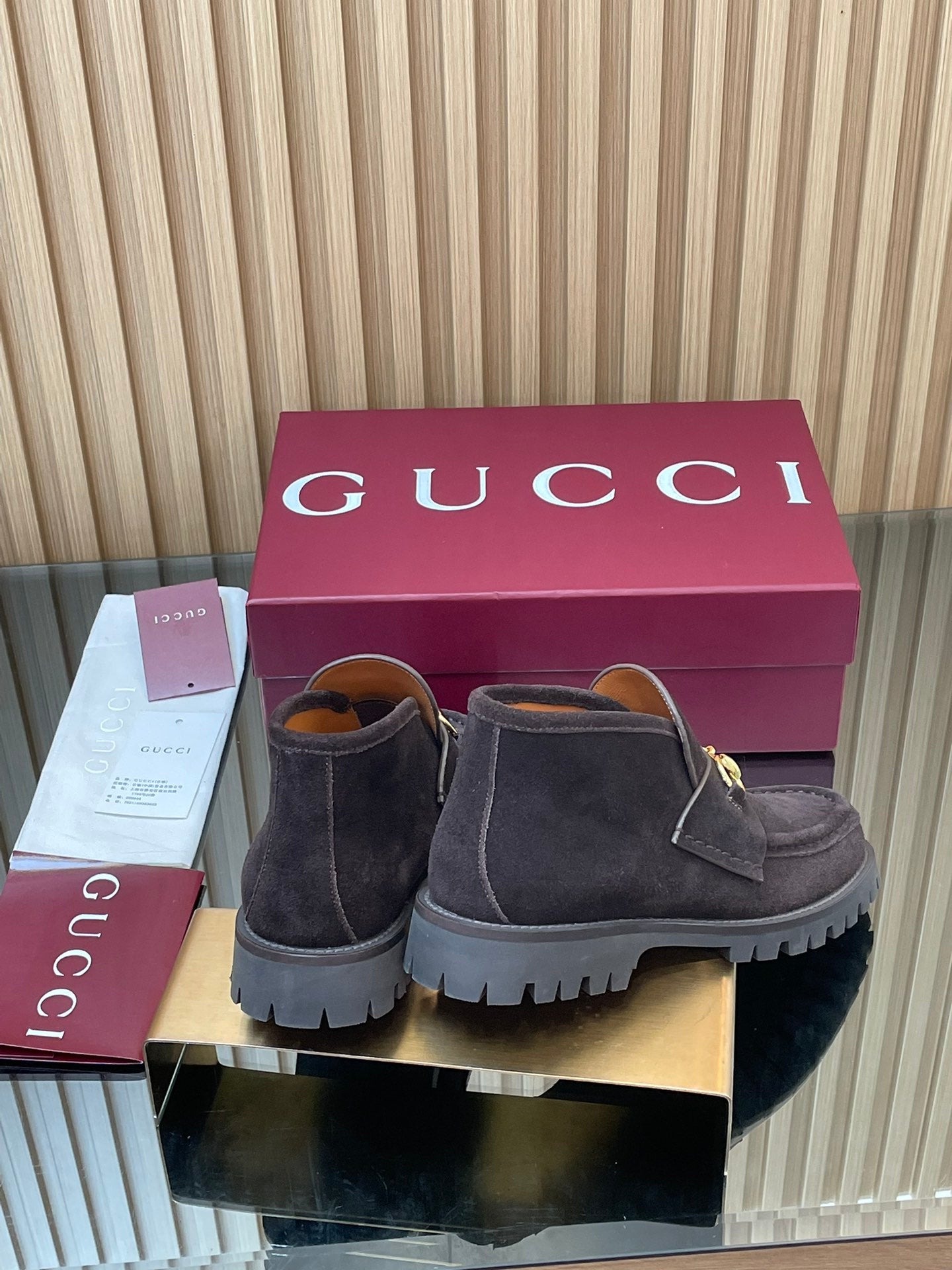 GUCCI HORSEBIT LOAFERS IN DARK PURPLE SUEDE