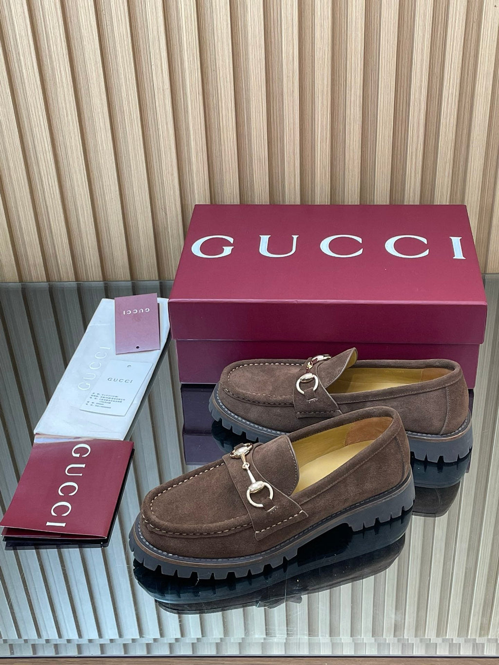 GUCCI WOMEN'S HORSEBIT LOAFERS IN DARK BROWN SUEDE