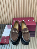 GUCCI WOMEN'S HORSEBIT LOAFERS IN DARK BROWN SUEDE