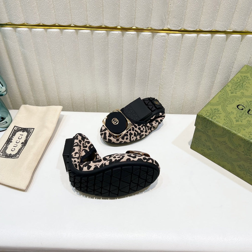 GUCCI BALLET SUPER SLIM LEOPARD PATTERN LAMBSKIN