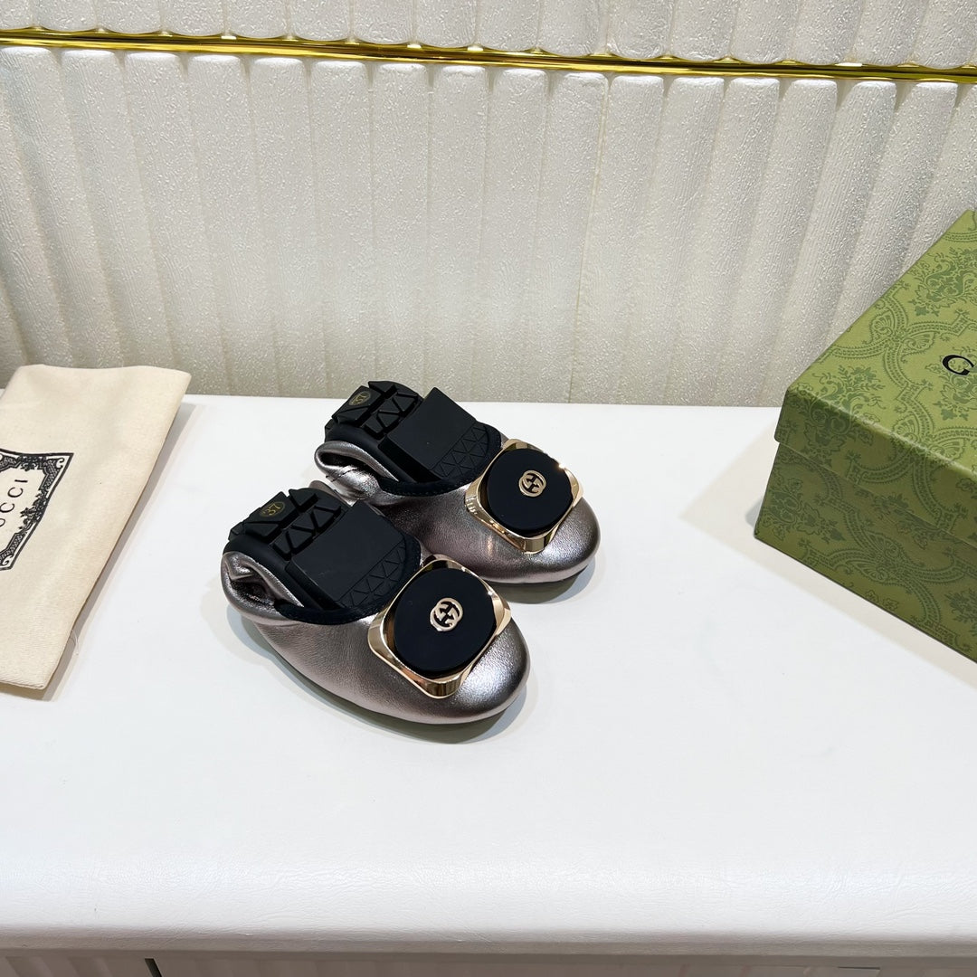 GUCCI BALLET SUPER SLIM SILVER LAMBSKIN
