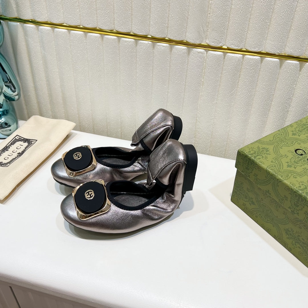 GUCCI BALLET SUPER SLIM SILVER LAMBSKIN