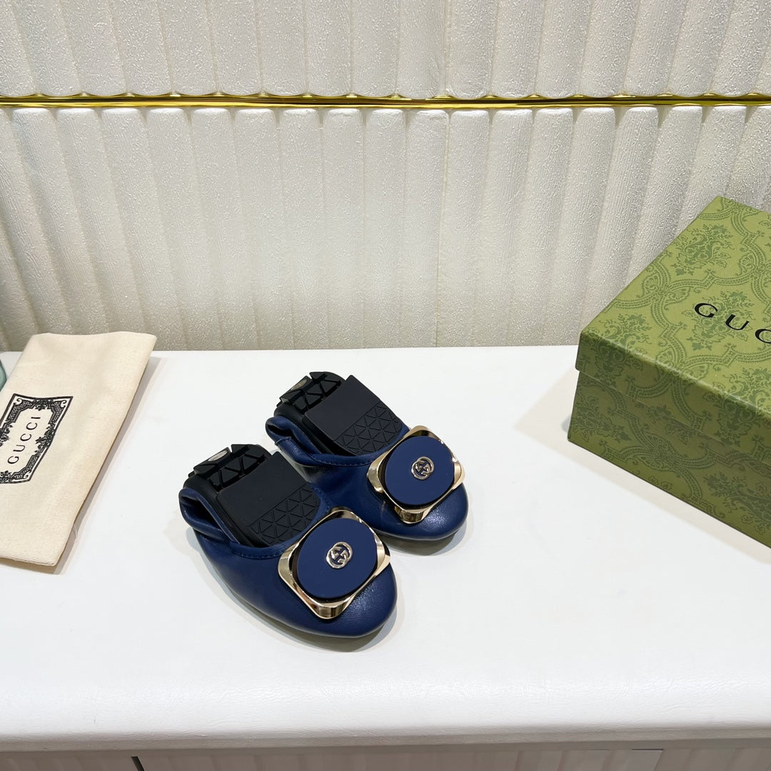 GUCCI BALLET SUPER SLIM NAVY LAMBSKIN