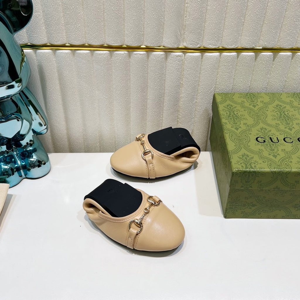 GUCCI BALLET SUPER SLIM BUCKLE CREAM LAMBSKIN