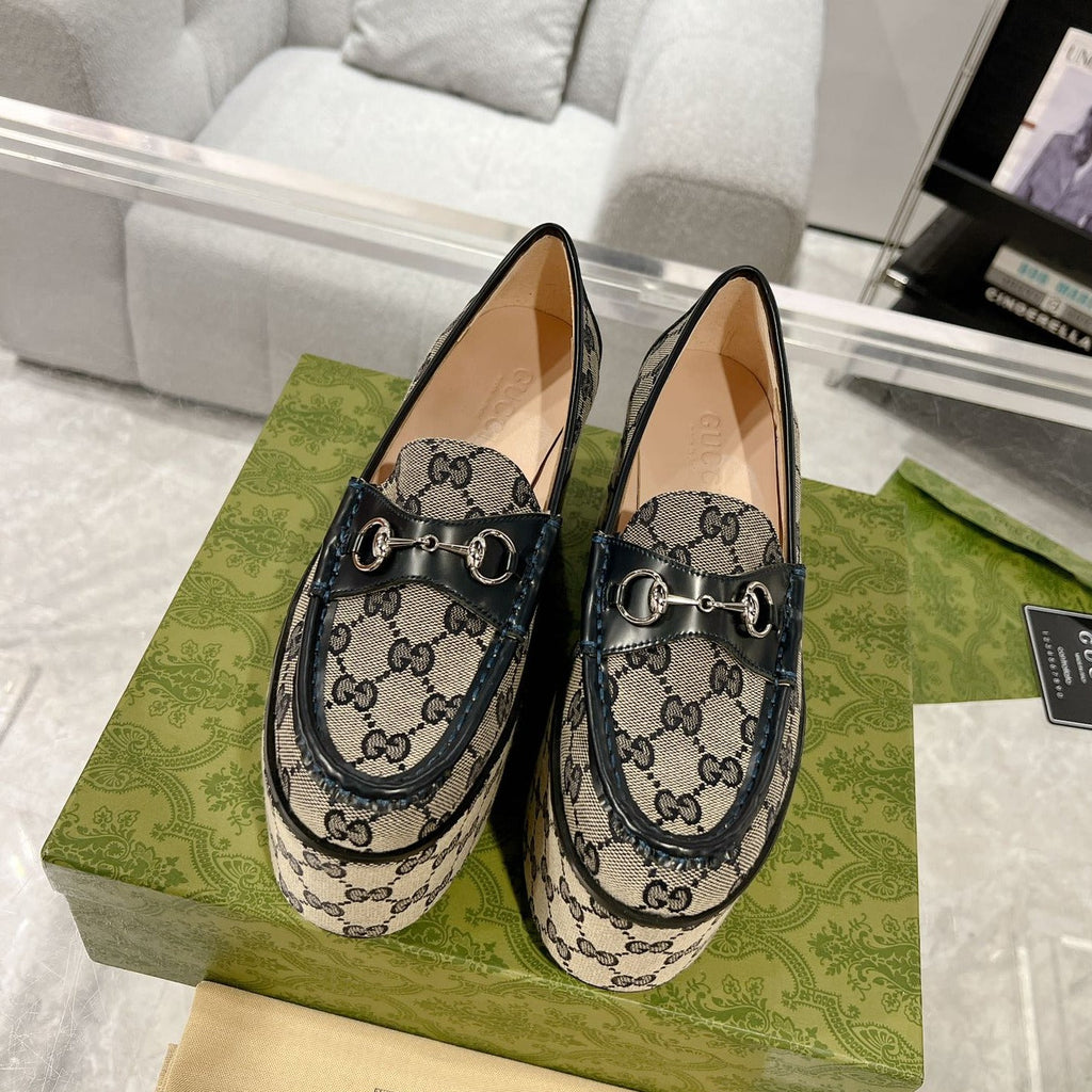 GUCCI HORSEBIT PLATFORM LOAFER BLACK CALFSKIN