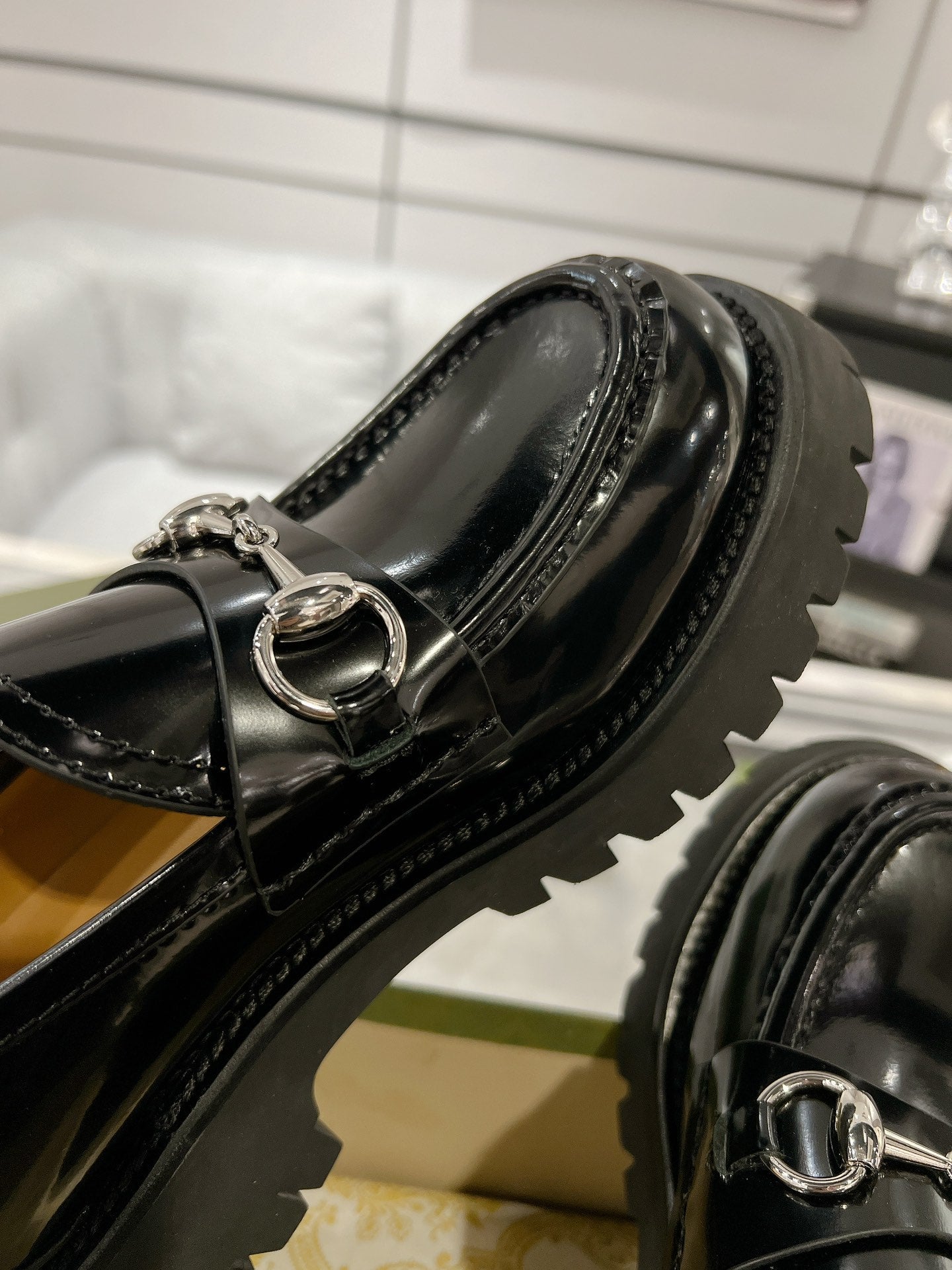 GUCCI LOAFER WITH HORSEBIT GLOSSY BLACK CALFSKIN