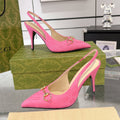GUCCI HORSEBIT SLINGBACK 105 IN PINK CANVAS