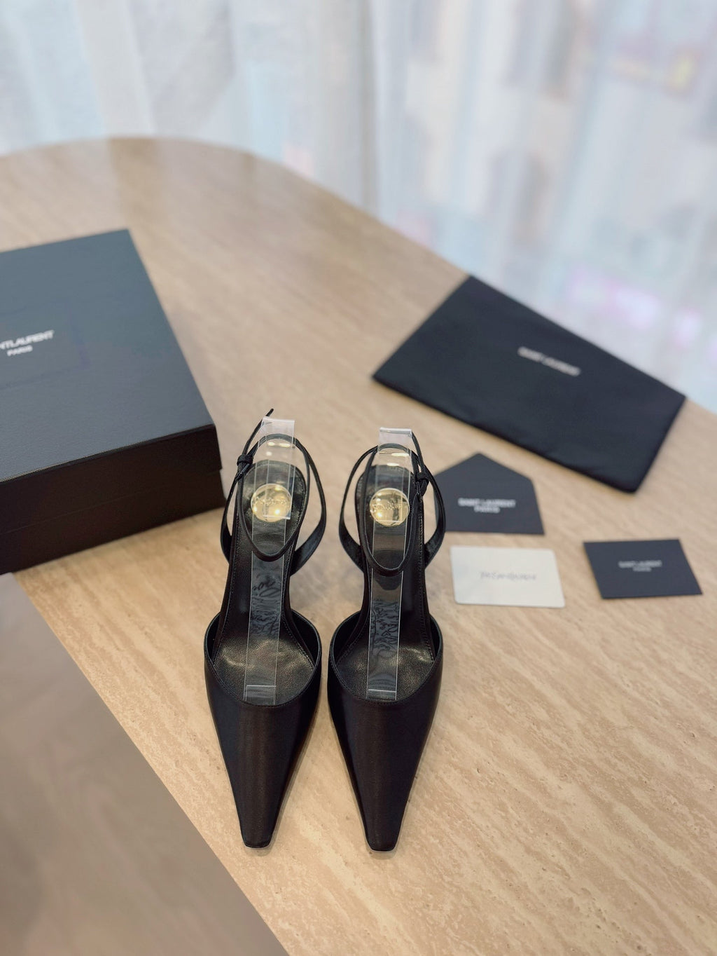 LOUIS VUITTON HIGH SLINGBACK 75 MM IN BLACK CALFSKIN