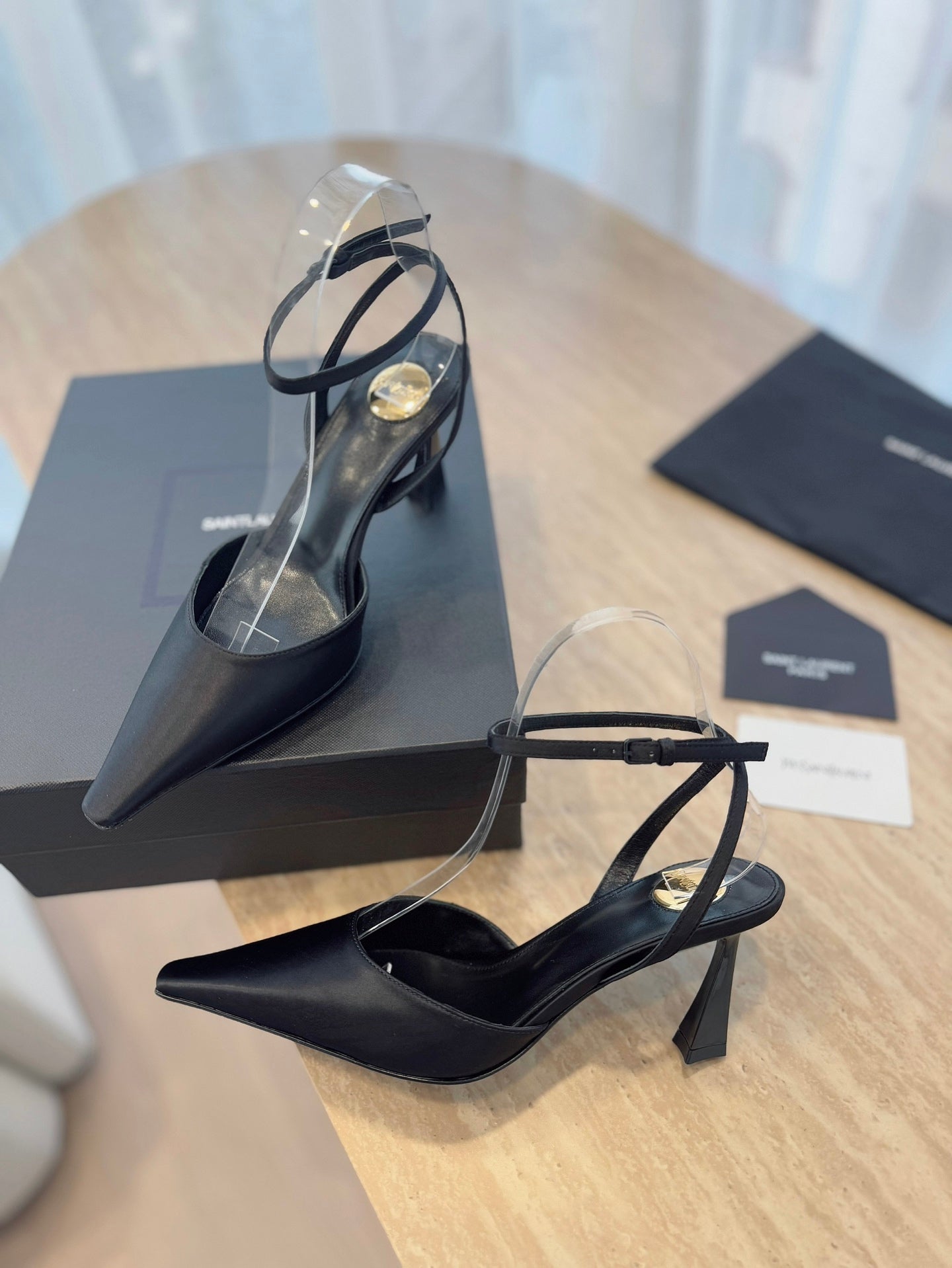 LOUIS VUITTON HIGH SLINGBACK 75 MM IN BLACK CALFSKIN