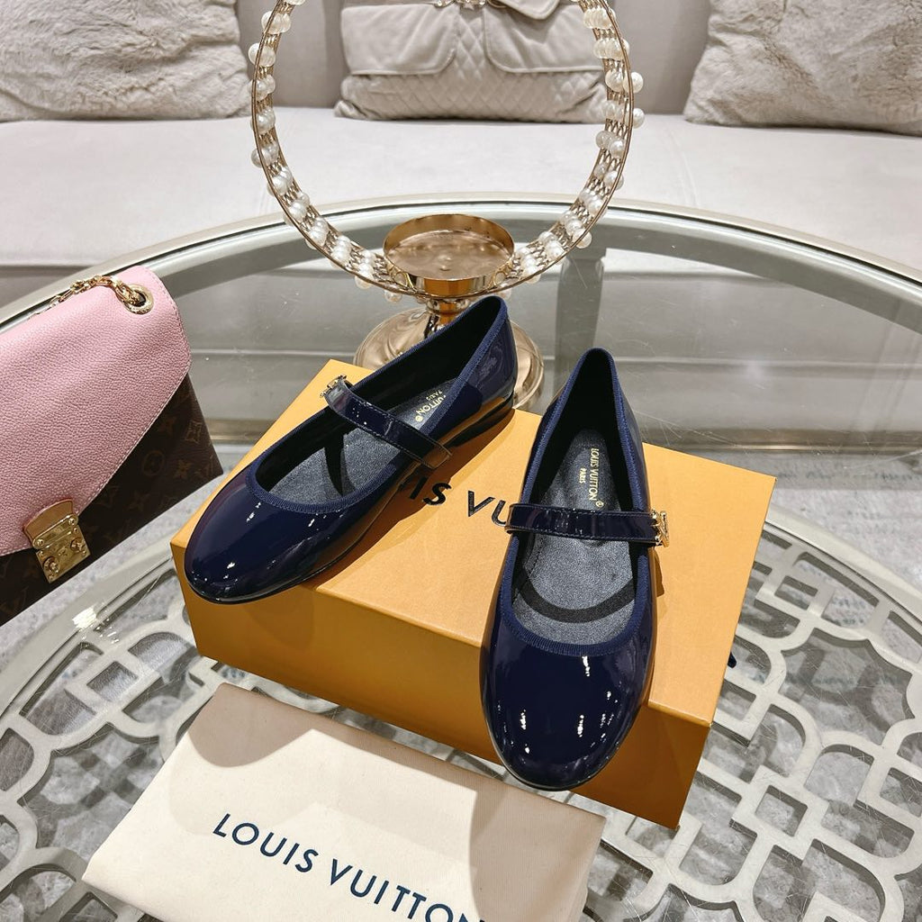 LOUIS VUITTON MARY JANE SHOES IN AEGEAN BLUE PATENT CALFSKIN