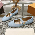 LOUIS VUITTON MARY JANE SHOES IN BLUE PASTEL PATENT CALFSKIN